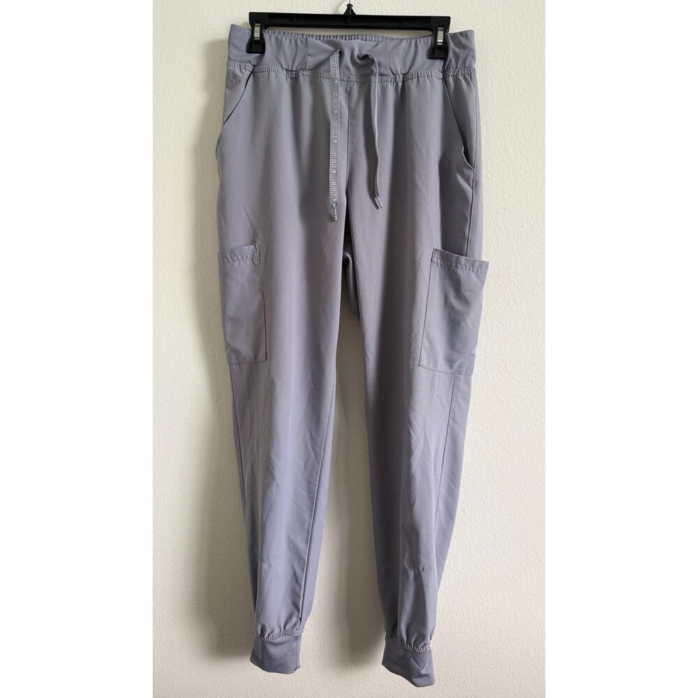 Med Couture Insight Scrub Jogger Pants Women’s Medium Tall Gray Cargo Medical